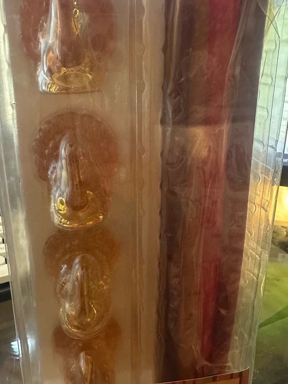 NEW - Pier One Amber Glass Turkey Candle Holders